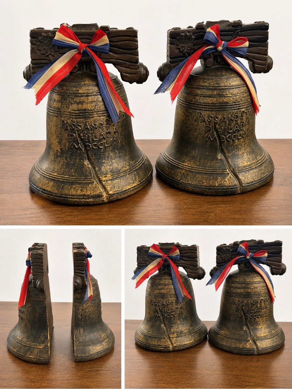 Patriotic Liberty Bell Bookends - Pair